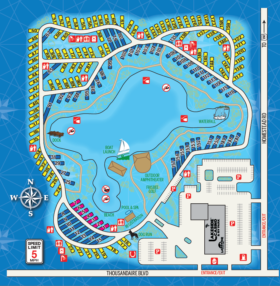 Lakeside RV Park Map Lakeside RV Park Map